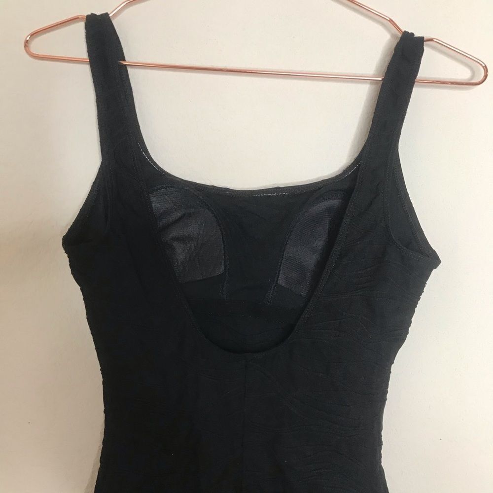 Vintage black textured‎ square neck one piece - Picture 4 of 8